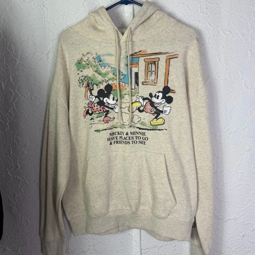 Disney Mickey Minnie Places To Go Graphic Hoodie Large - Picture 3 of 7
